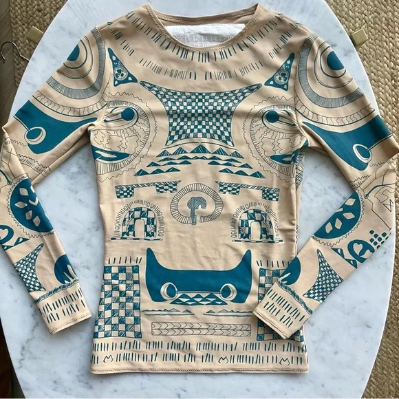 Maison Martin Margiela for H&M “Tattoo” long sleeve top, sz2, EUC